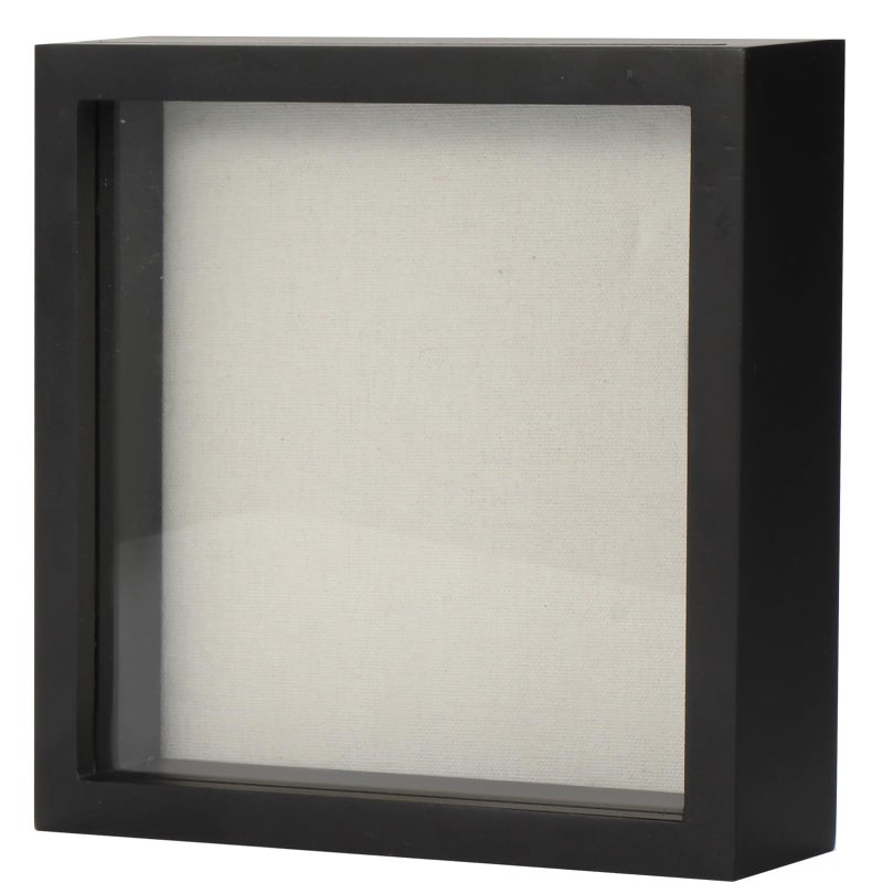 TJMOREE TJ.MOREE Small Shadow Box Frame 5 x 5 Shadowbox Display Case Wooden Picture Frame with Glass Pet Memorabilia Medals Photos for Wall and Tabletop - Black - Image 1